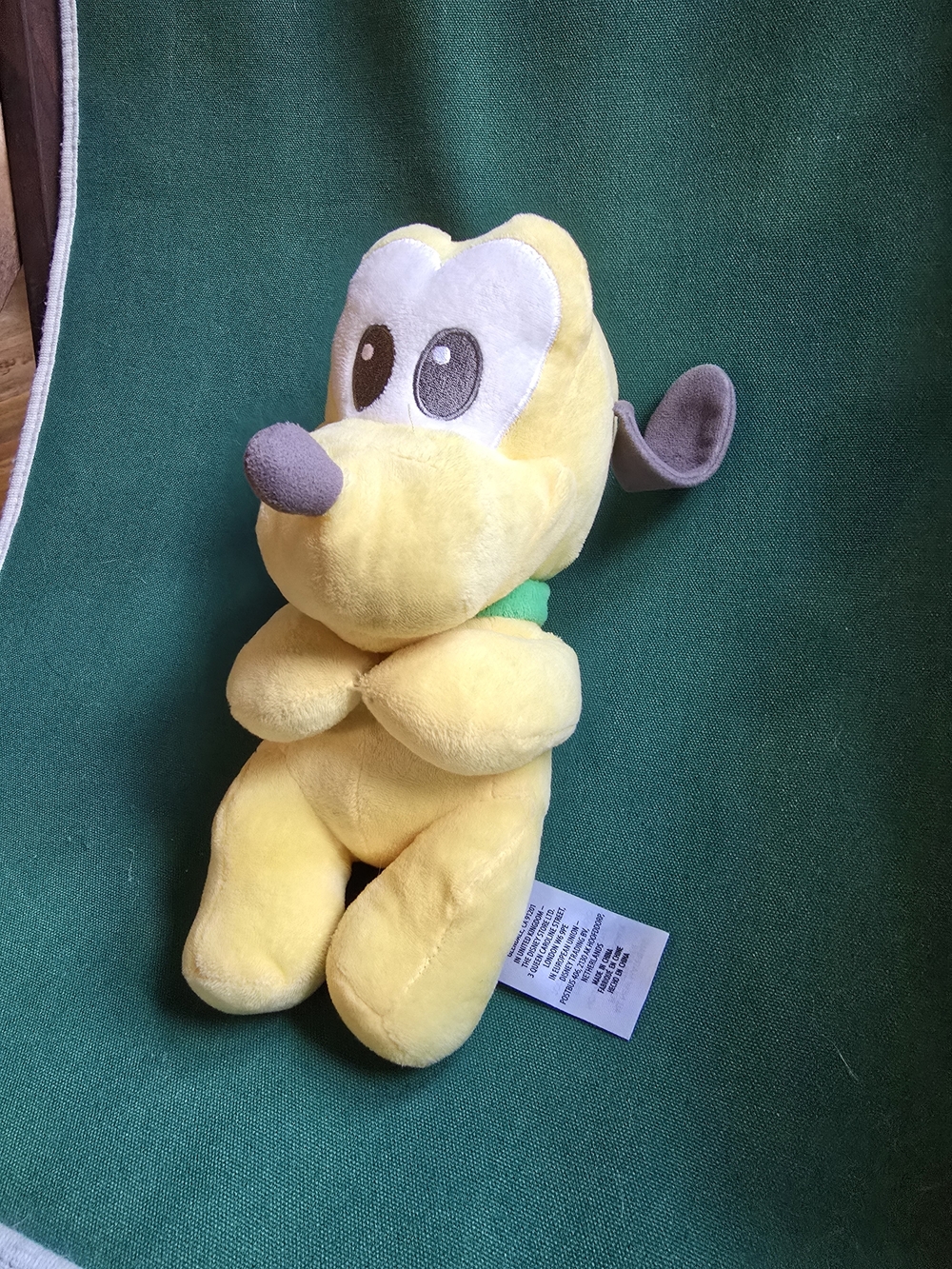 10 Inch Disney Baby Pluto Plush Wearing Green Collar Without Tags